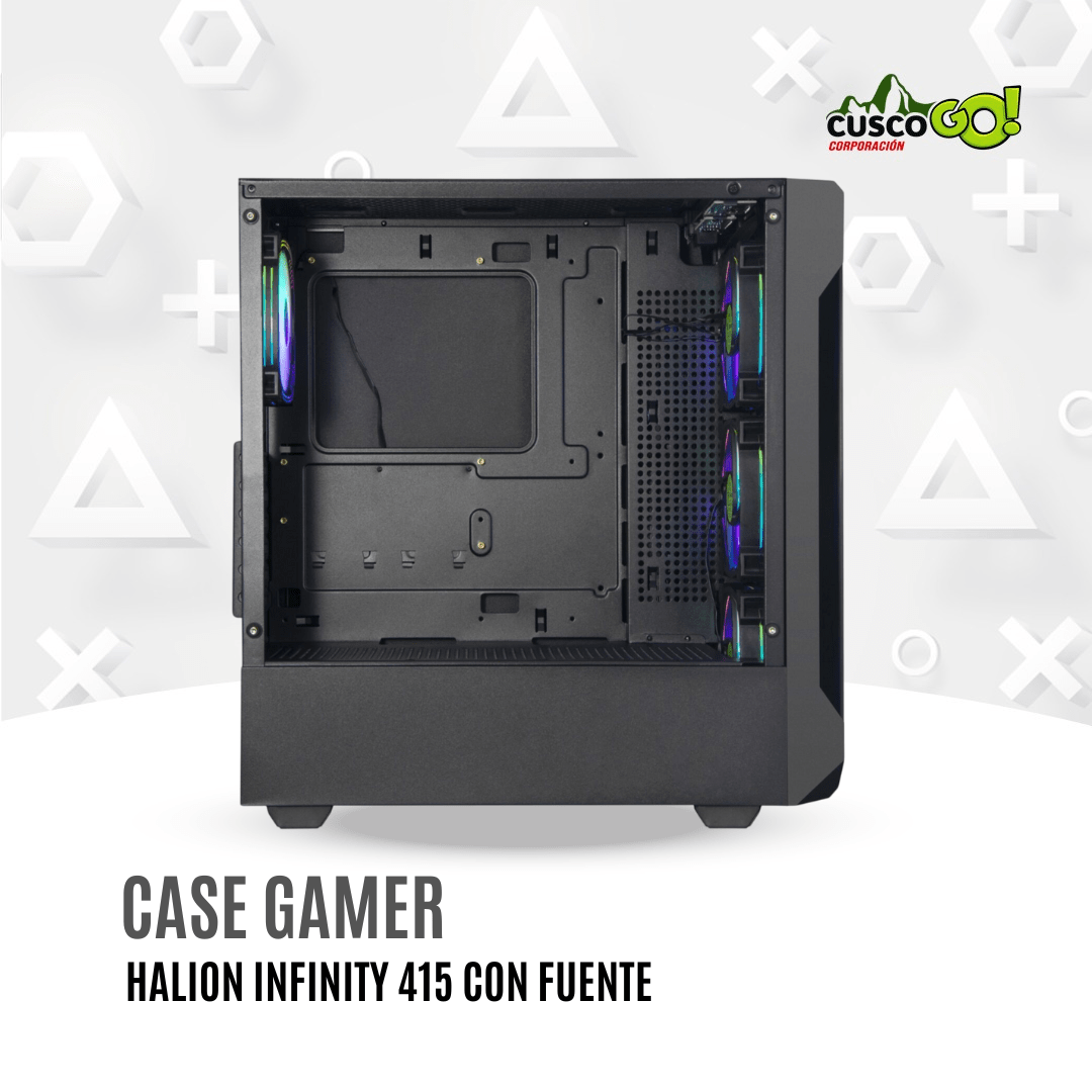 Case Gamer Halion Infinity 415 Vidrio con filtro y fuente 600W4
