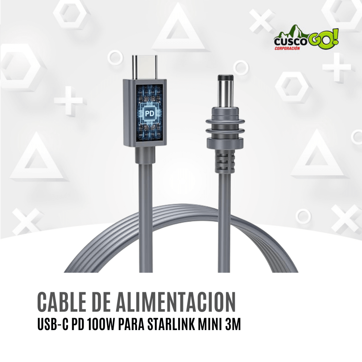 Cable de Alimentación USB-C PD 100W para Starlink Mini2