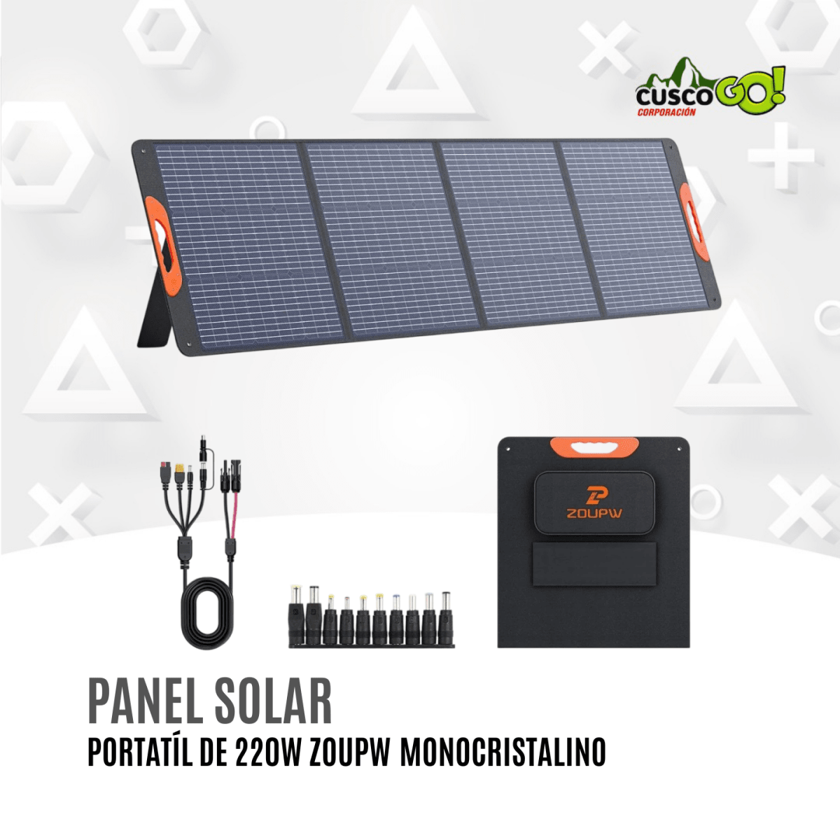 Panel Solar Portátil 220W Plegable Monocristalino IP67 0