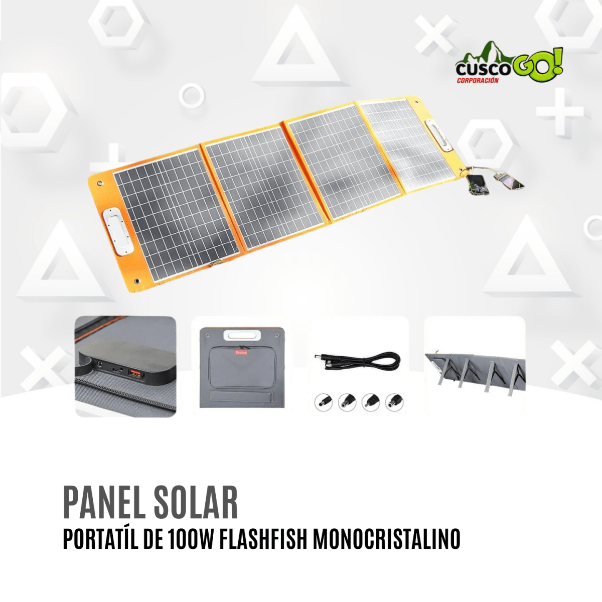 Panel Solar Portátil 100W 18V Plegable Flashfish con USB-C2