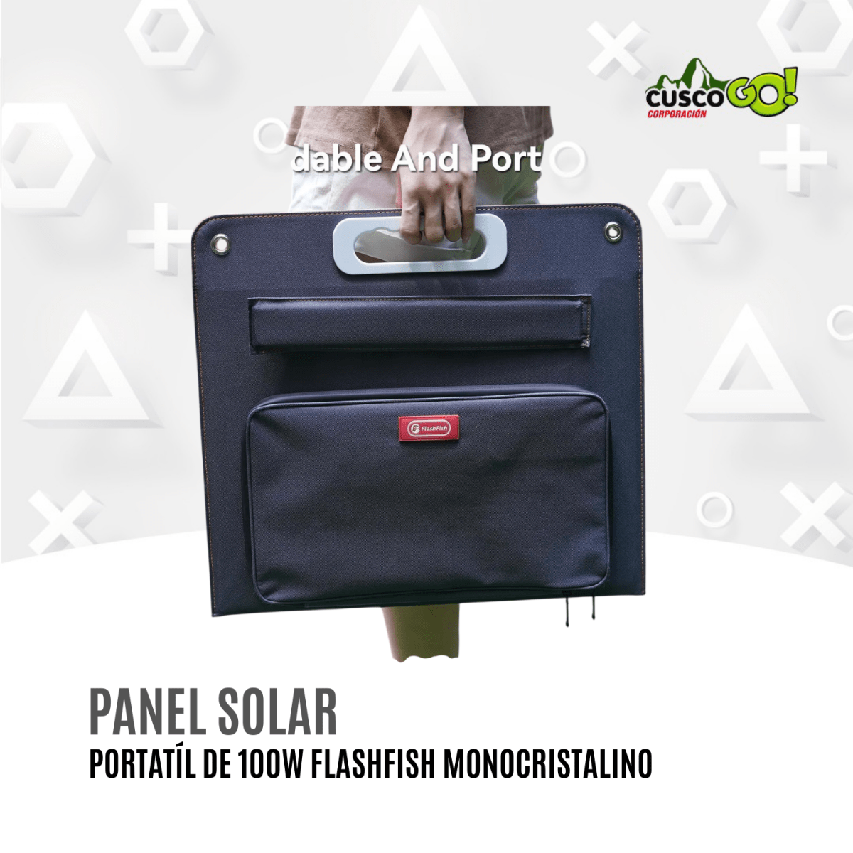 Panel Solar Portátil 100W 18V Plegable Flashfish con USB-C3
