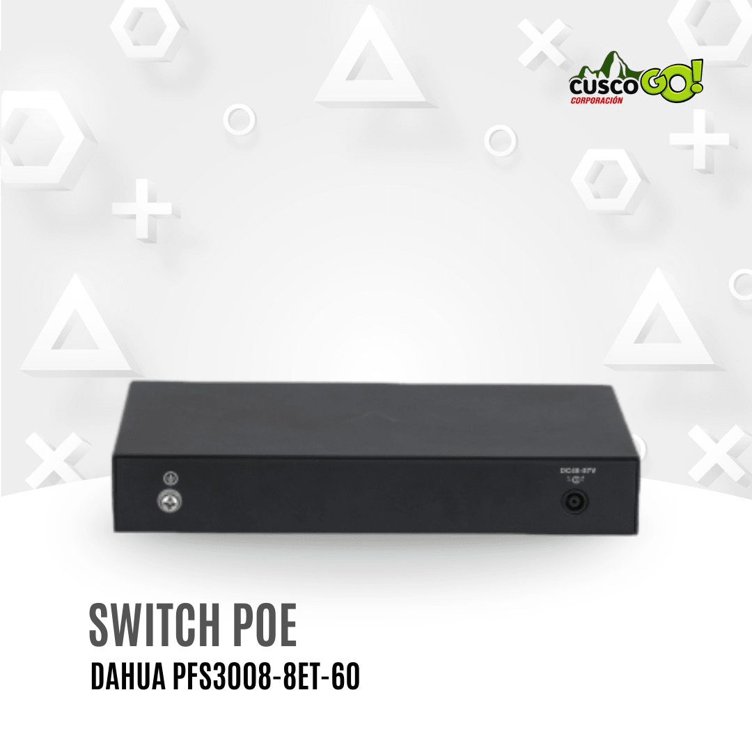 Switch de Red Dahua 8 Puertos con 4 Puertos PoE PFS3008-8ET-602