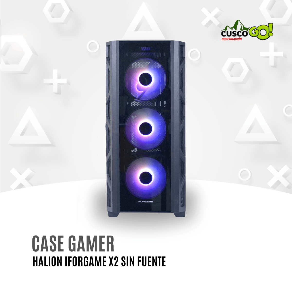Case Gamer Iforgame X2 sin fuente y Vidrio Templado 0