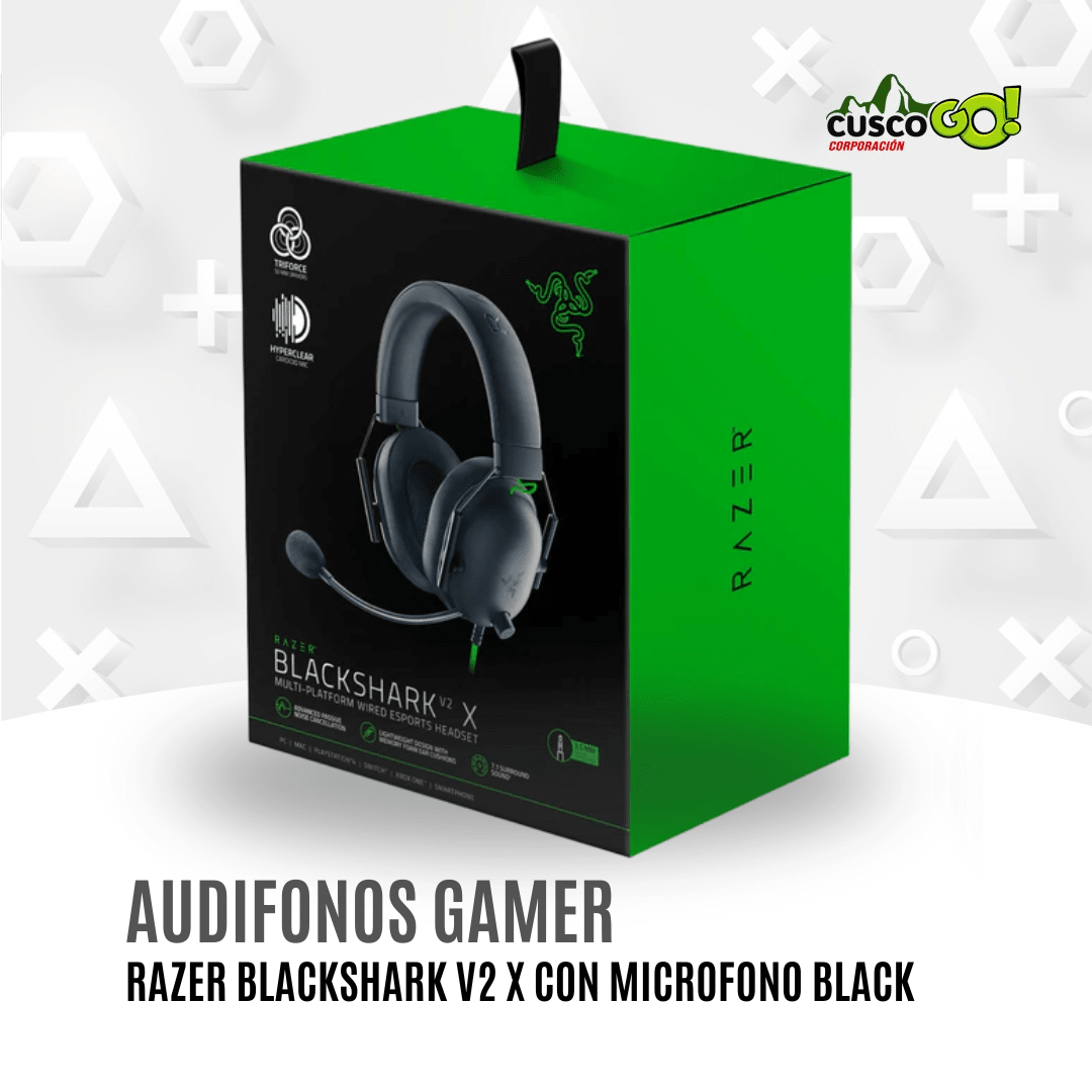 Audifonos Gamer Razer BlackShark V2 X con Microfono Negro3