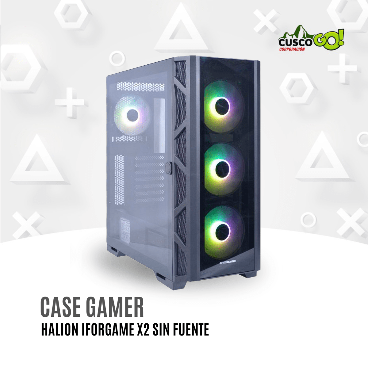 Case Gamer Iforgame X2 sin fuente y Vidrio Templado2