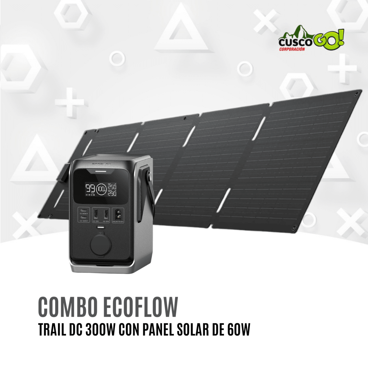 Combo EcoFlow Trail DC 300 con Panel Solar Portátil 60W 0