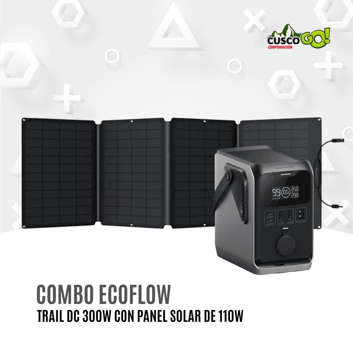 Combo EcoFlow Trail DC 300 con Panel Solar Portátil 110W2