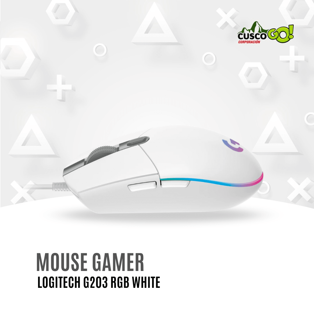 Mouse Gamer Logitech G203 Lightsync RGB Blanco3