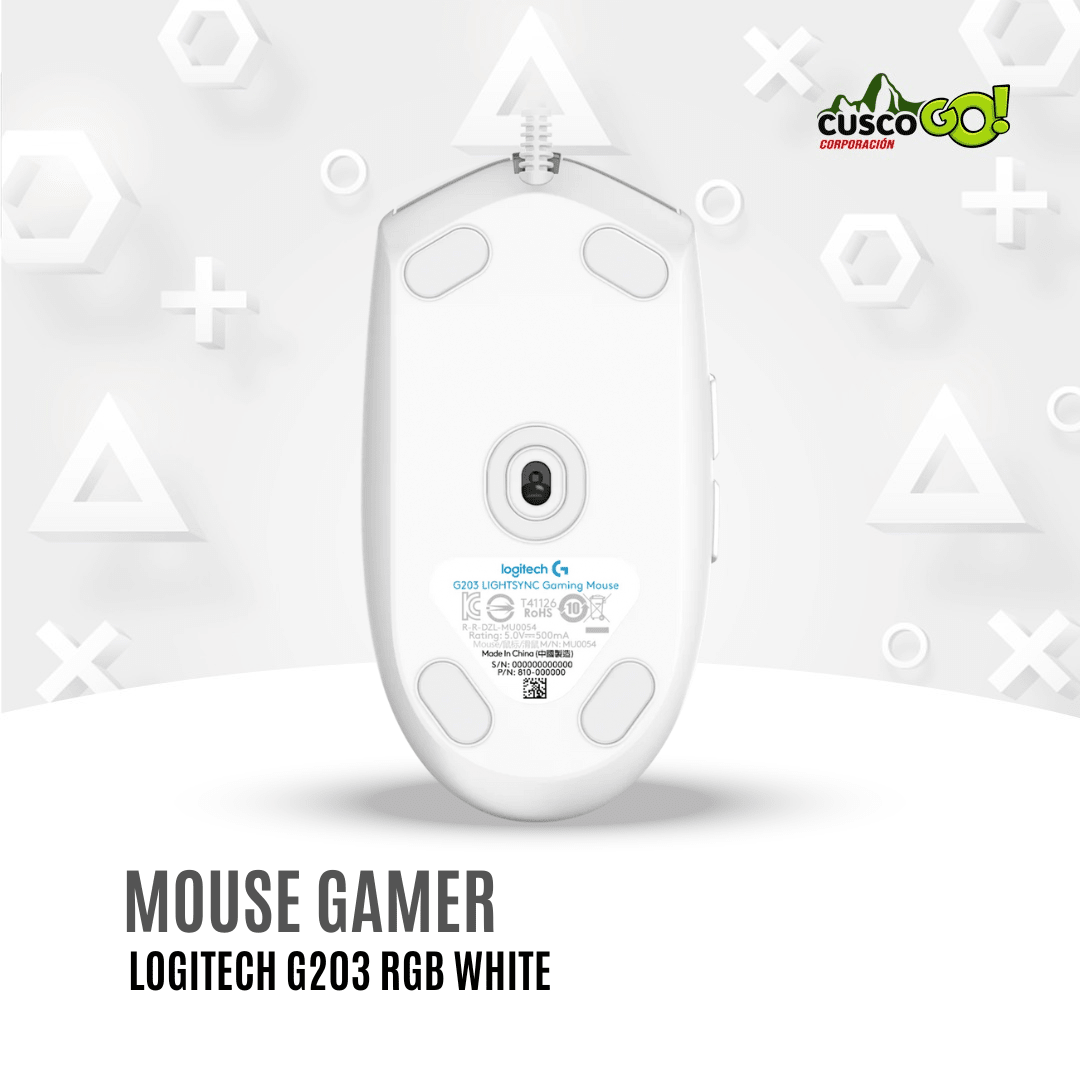 Mouse Gamer Logitech G203 Lightsync RGB Blanco2