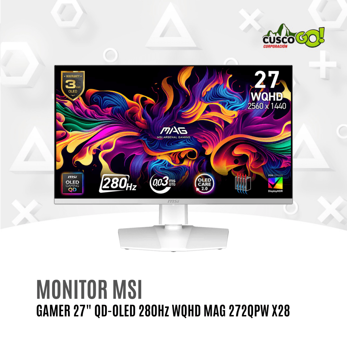 Monitor Gamer MSI 27 Pulgadas OLED 280Hz WQHD MAG 272QPW 0
