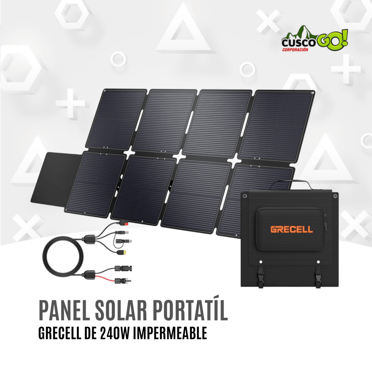 Panel Solar Portátil Grecell 240W Plegable Impermeable 0