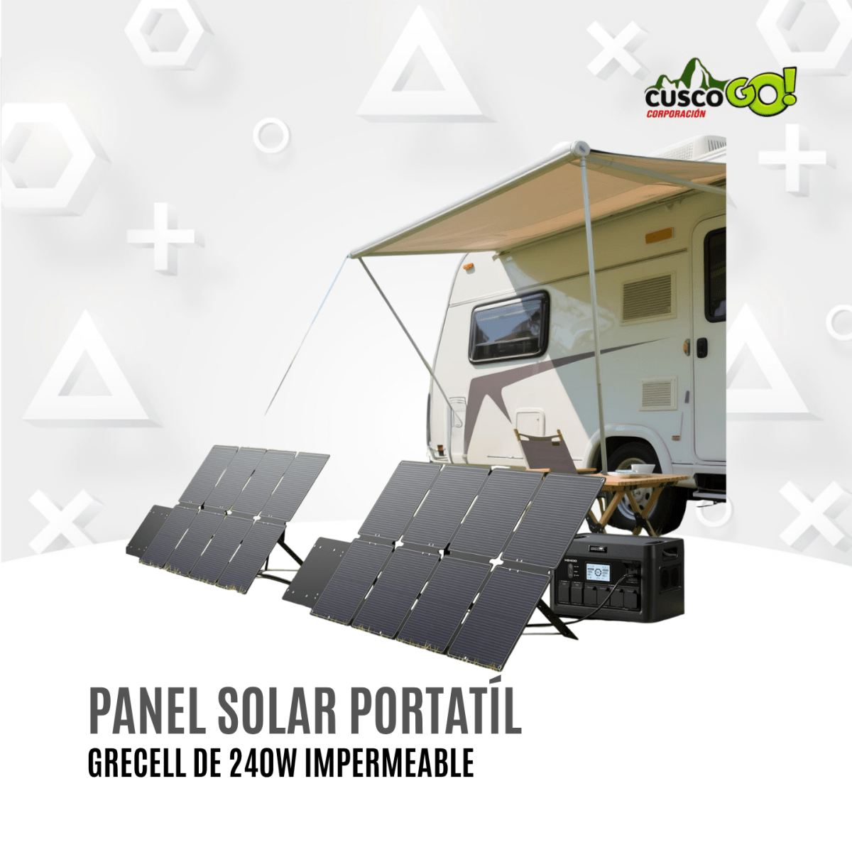 Panel Solar Portátil Grecell 240W Plegable Impermeable4