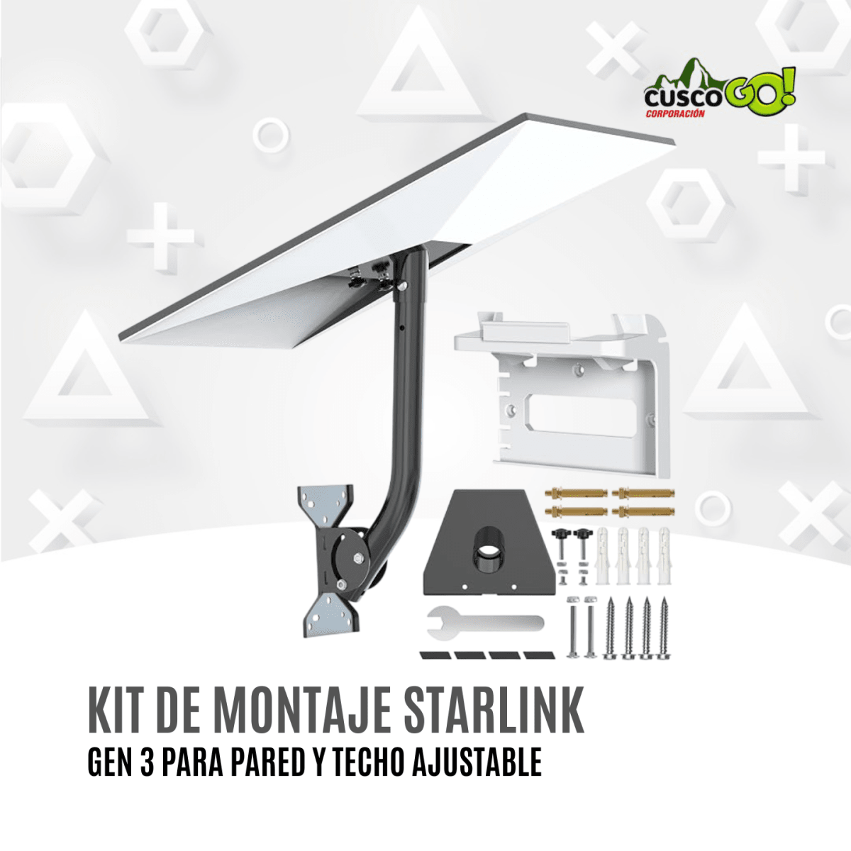 Kit de Montaje Starlink Gen 3 para Pared y Techo con Soporte para Router 0