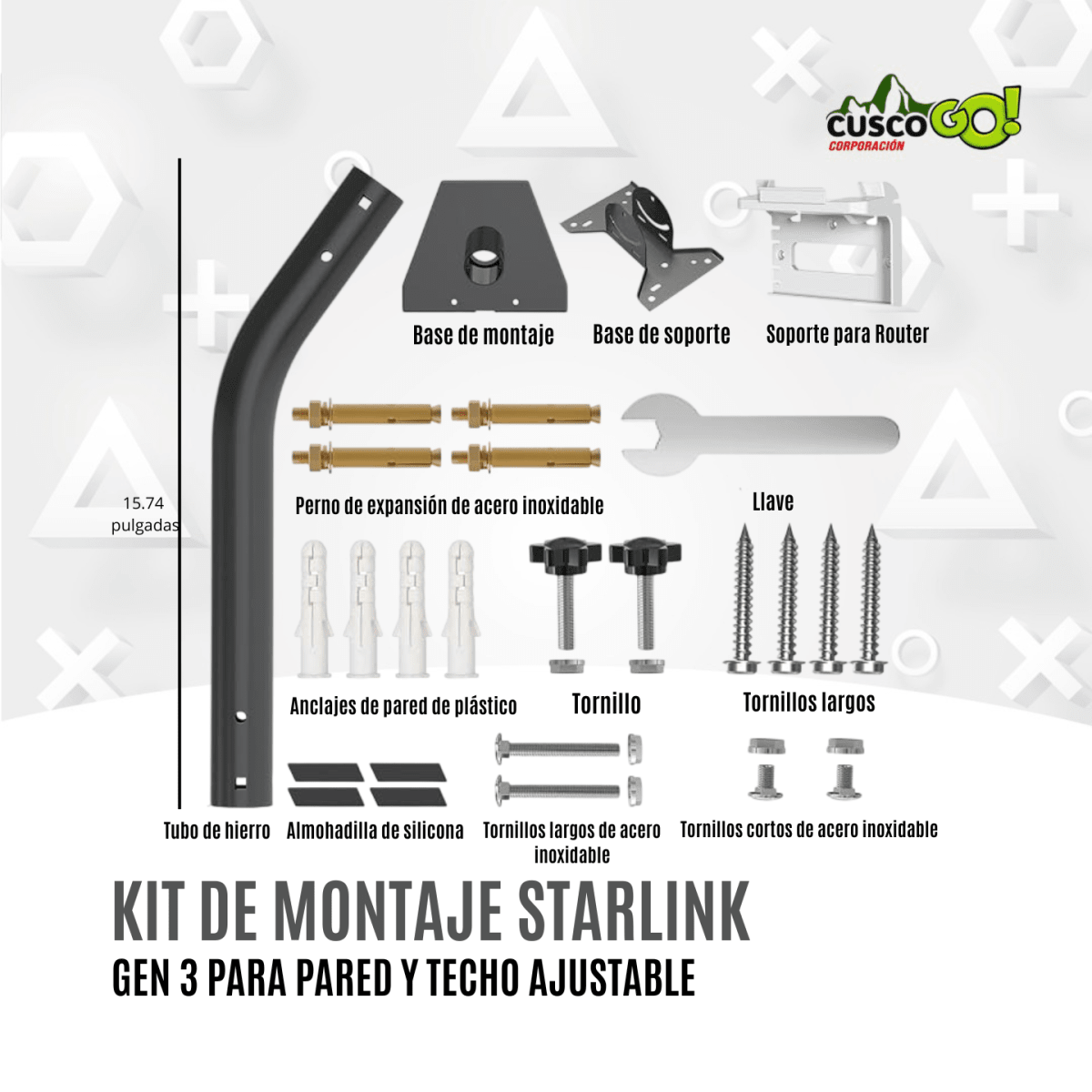 Kit de Montaje Starlink Gen 3 para Pared y Techo con Soporte para Router2