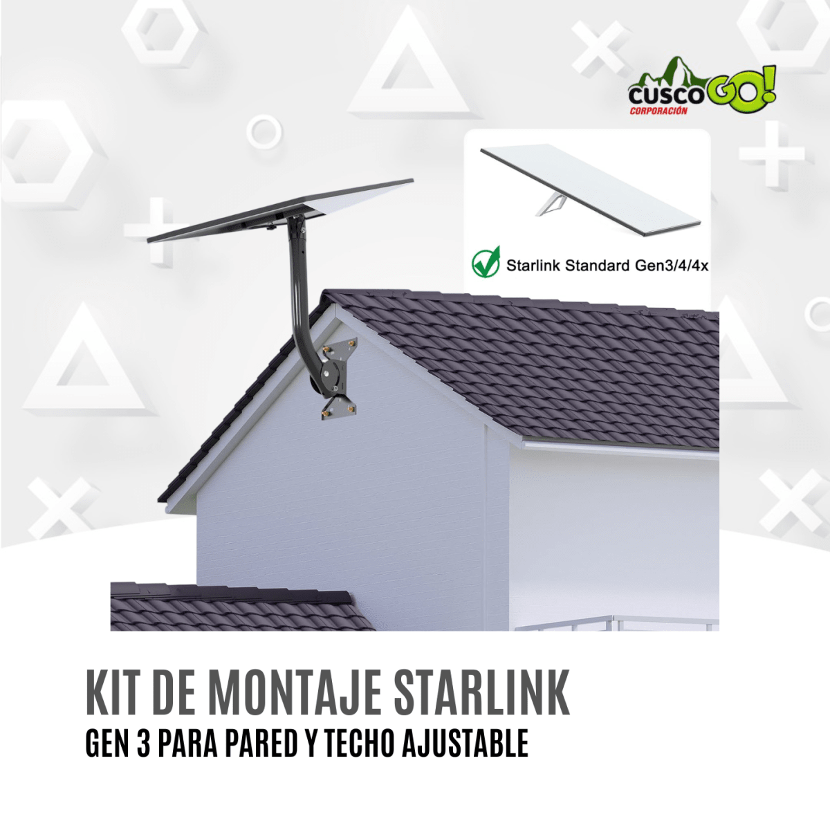 Kit de Montaje Starlink Gen 3 para Pared y Techo con Soporte para Router3