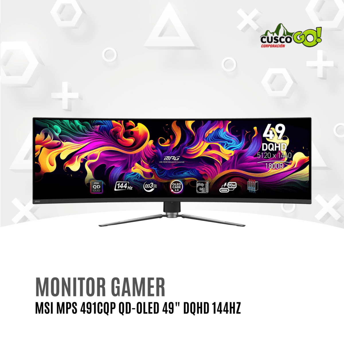 Monitor Gamer MSI MPG 491CQP QD-OLED 49 Pulgadas DQHD 144Hz 0