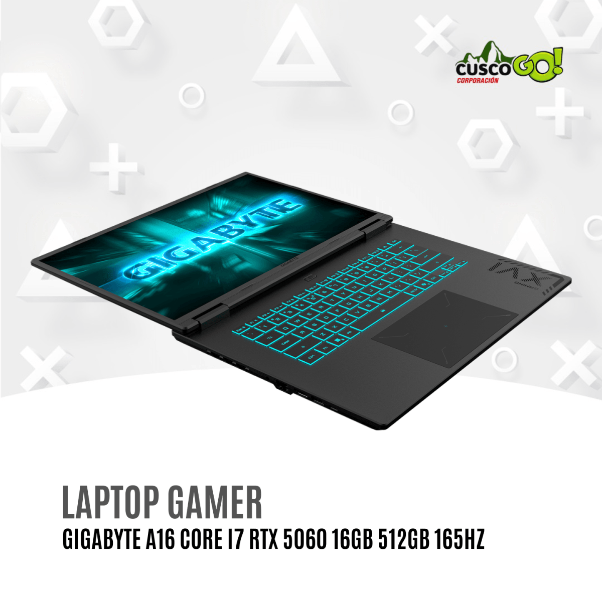 Laptop Gamer GIGABYTE A16 Core i7 RTX 5060 16GB 512GB 165Hz2