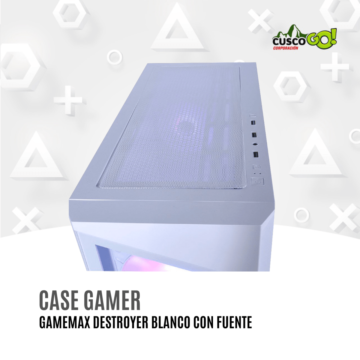 Case Gamer Gamemax Destroyer TGW Blanco con Fuente4