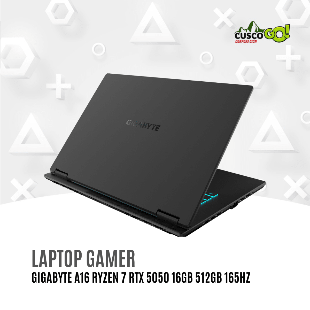 Laptop Gamer GIGABYTE A16 Ryzen 7 RTX 5050 16GB 512GB 165Hz4