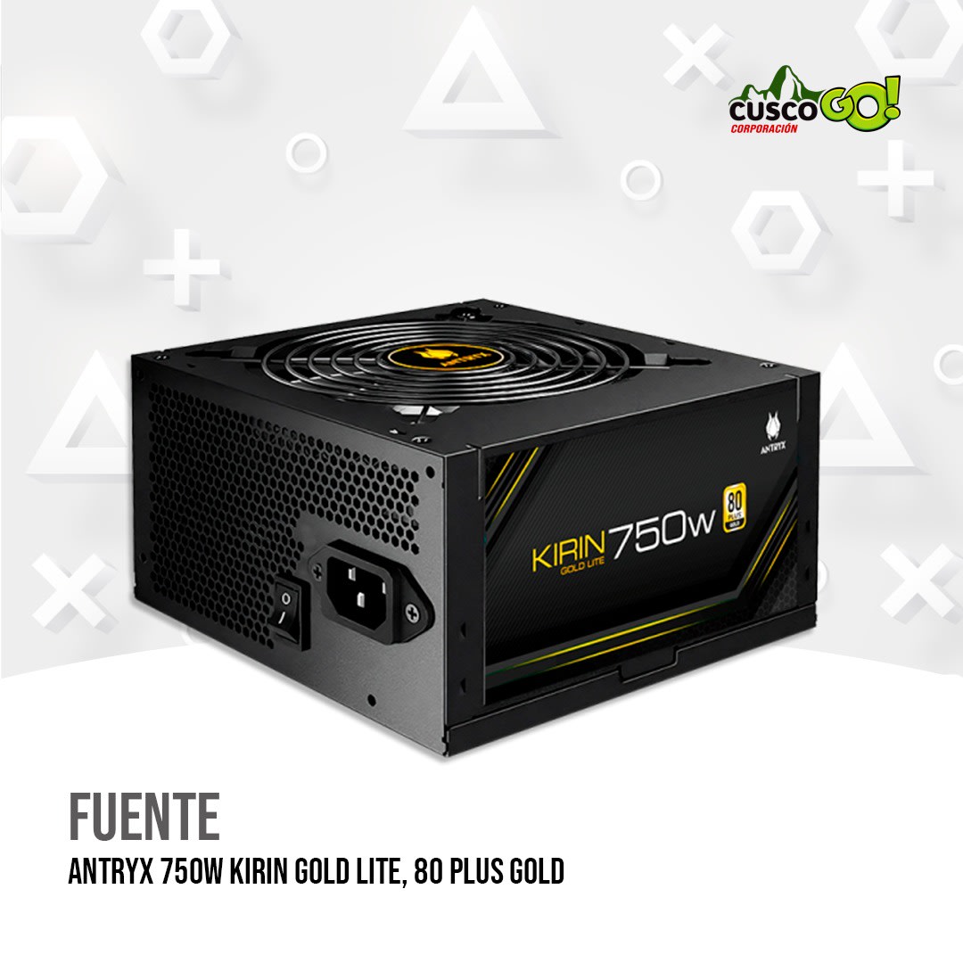 Fuente de poder ATX 750W certificada 80 Plus Gold Antryx Kirin Gold Lite2