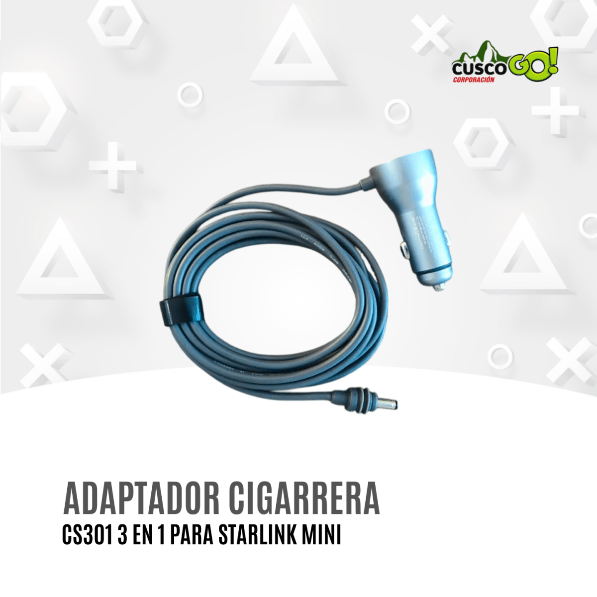 Adaptador de Cigarrera CSA301 para Starlink Mini con USB-C y USB2