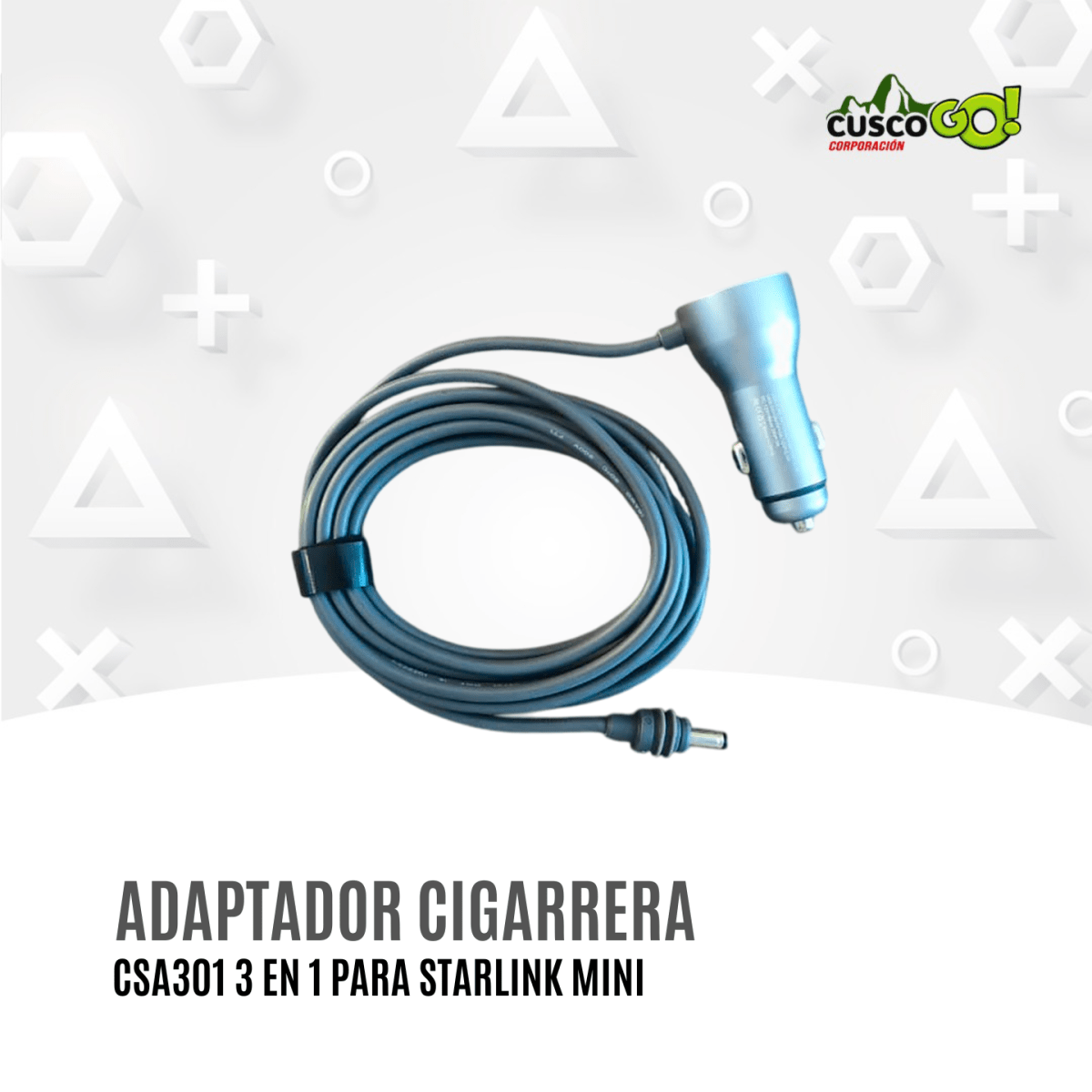 Adaptador de Cigarrera CSA301 para Starlink Mini con USB-C y USB2