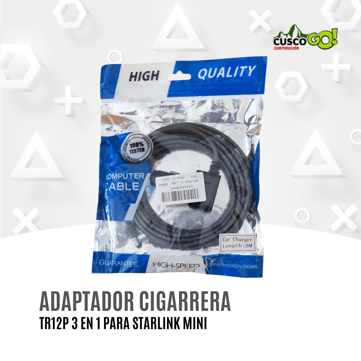 Adaptador de Cigarrera TR12P para Starlink Mini con USB-C y USB3
