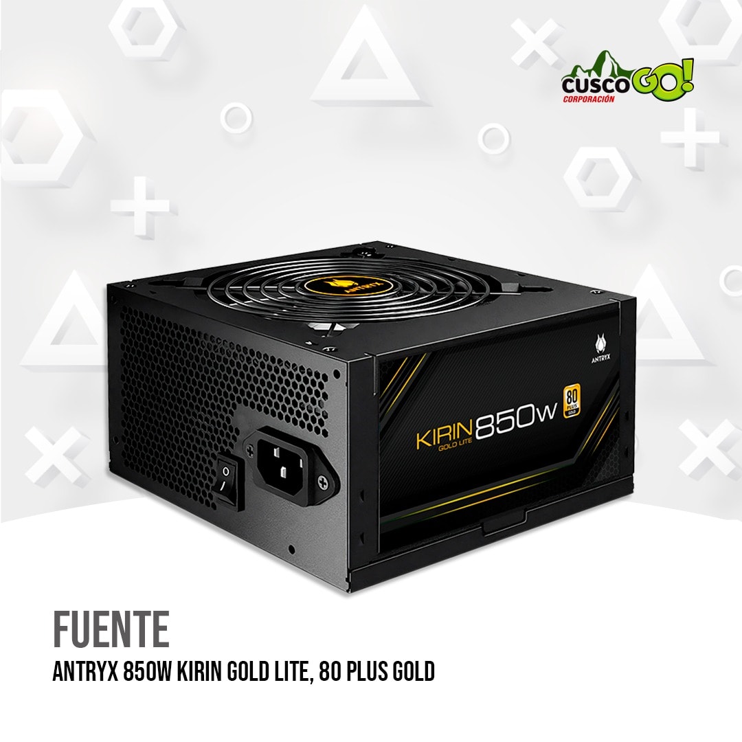 Fuente de poder ATX 850W certificada 80 Plus Gold Antryx Kirin Gold Lite2