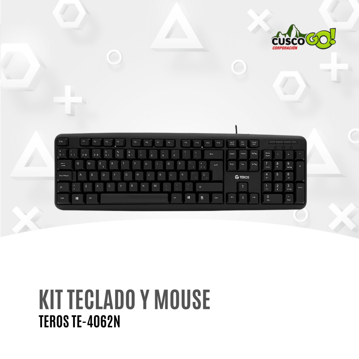 Kit Teclado y Mouse Teros TE-4062N USB Negro2