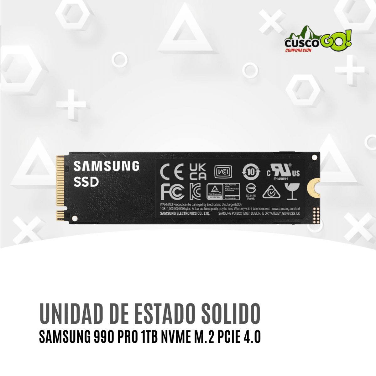 SSD Samsung 990 Pro 1TB NVMe M2 PCIe 4 Lectura 7450MBs2