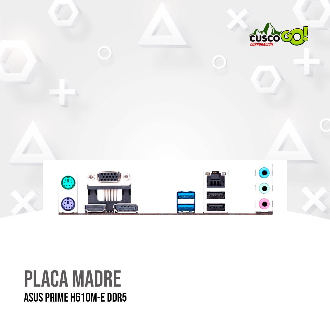 PLACA MADRE ASUS PRIME H610M-E DDR5, CHIPSET INTEL H610, LGA1700, MATX2