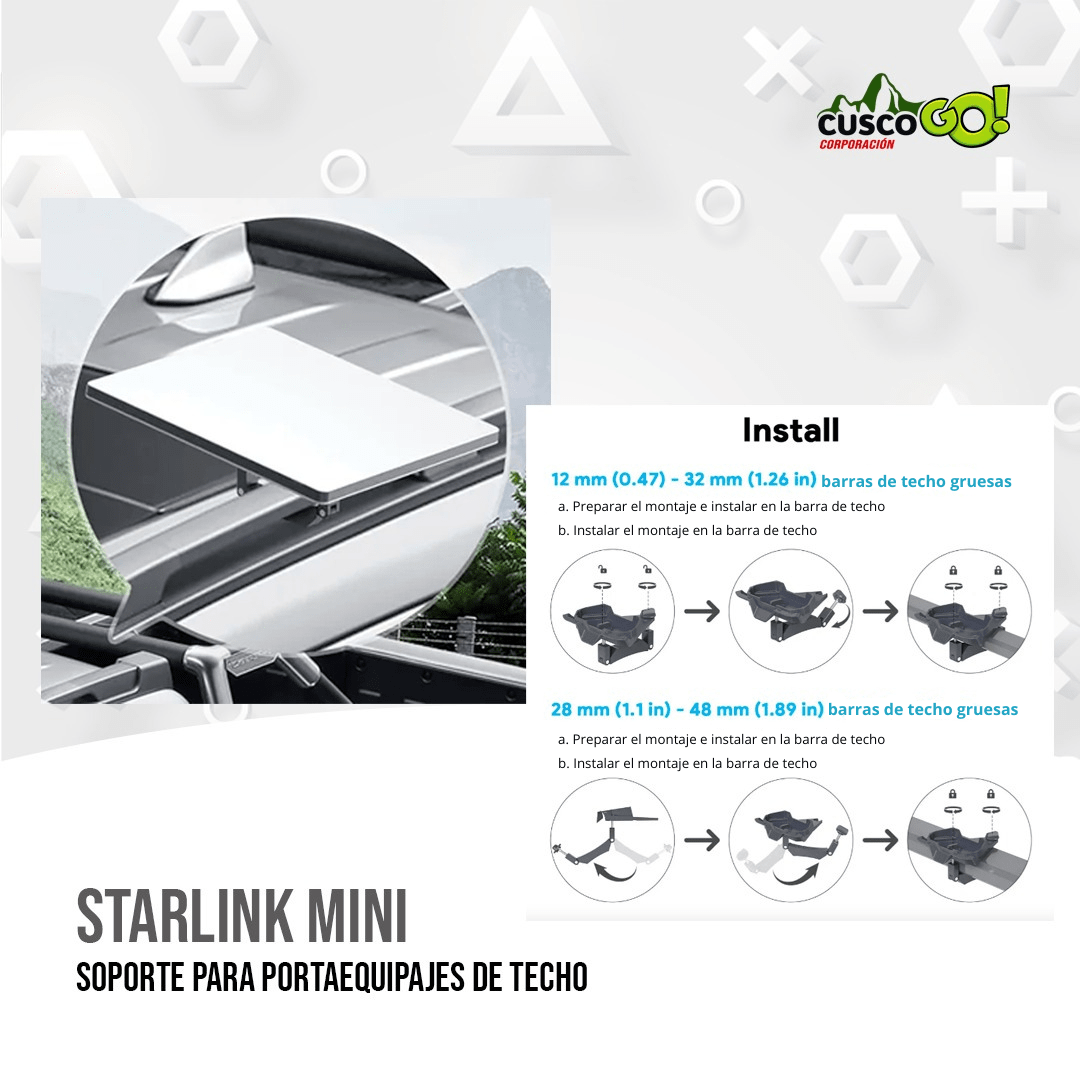Soporte Starlink Mini para Portaequipajes – Roof Rack Mount3