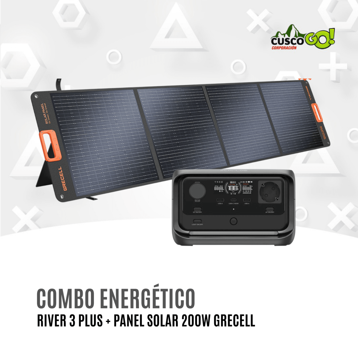 Combo Ecoflow River 3 plus con Panel Solar Portátil 200w Grecell 0