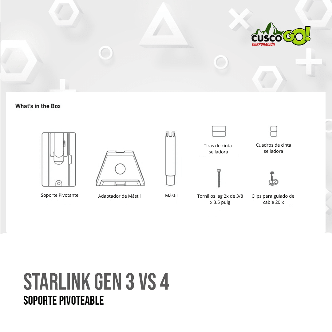 Soporte Starlink V4 Standard Pivot Mount Original para Techo3