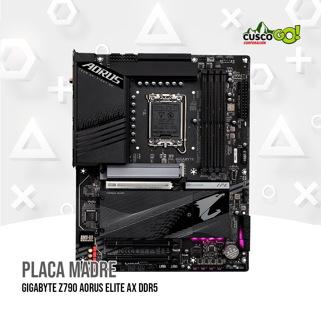 PLACA MADRE GIGABYTE Z790 AORUS ELITE AX DDR5  CHIPSET INTEL Z790, LGA1700, ATX 0