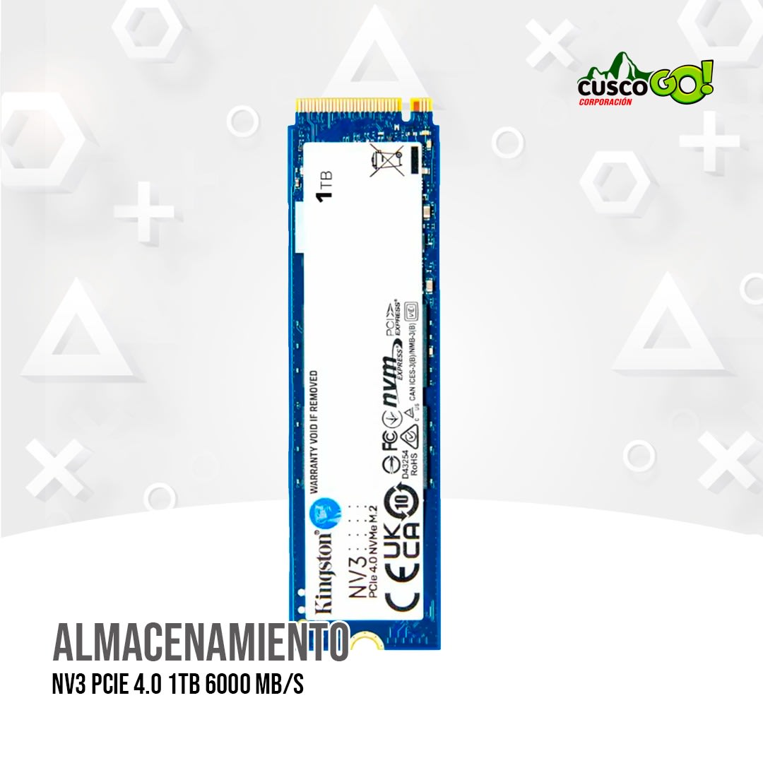 SSD Kingston NV3 1TB PCIe 4 NVMe 6000MBs M22