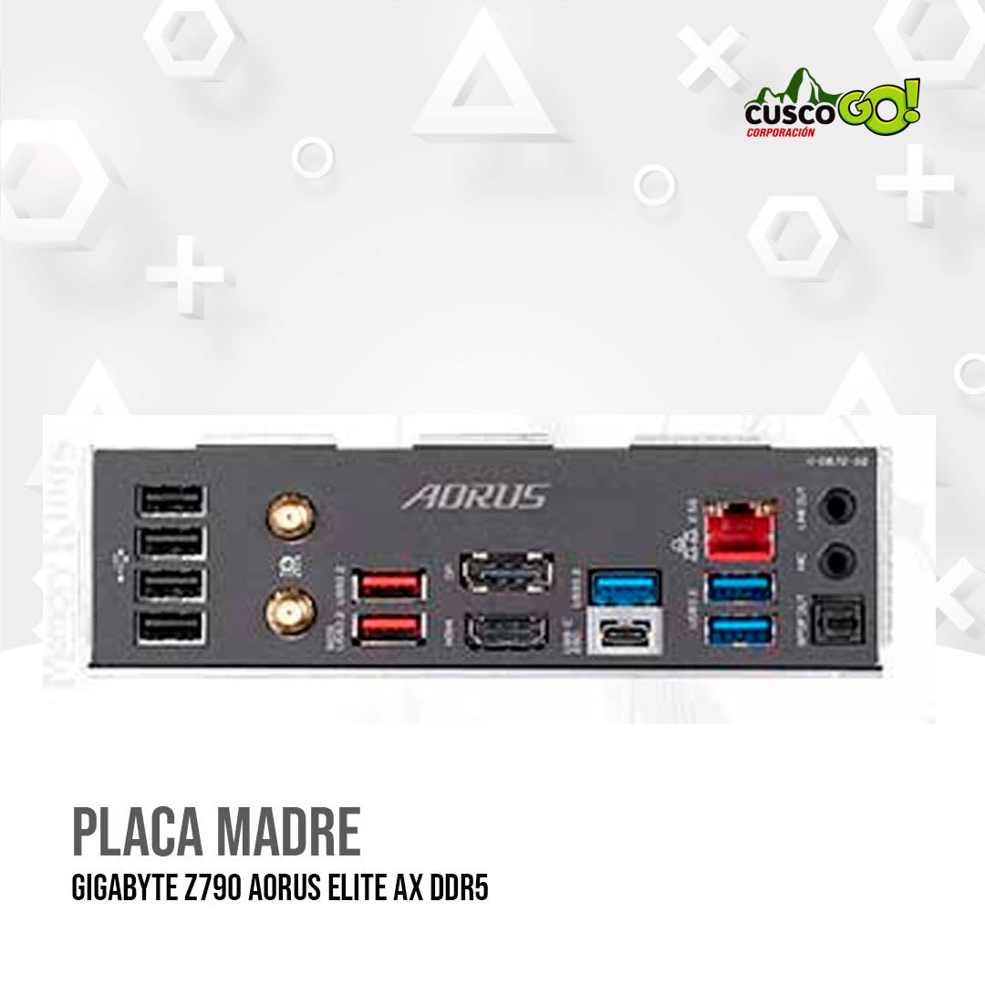 PLACA MADRE GIGABYTE Z790 AORUS ELITE AX DDR5  CHIPSET INTEL Z790, LGA1700, ATX2