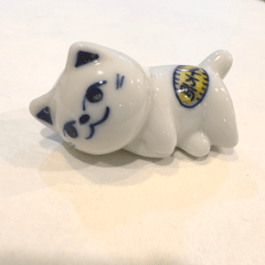 Gatito de cerámica artesanal japonesa de Seto (w)