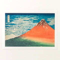 Print japonés Hokusai: Monte Fuji Rojo con Cielo Despejado (Ukiyo-e)