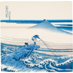 Furoshiki japonés Ukiyo-e Kajikazawa Inkai Province Blue