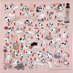 Furoshiki japonés 70 cm Ukiyo-e Gatos inspirados en las 53 estaciones del Tokaido