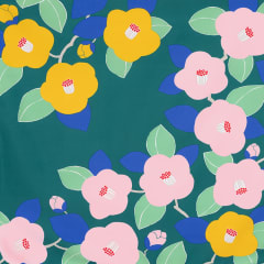 Furoshiki japonés impermeable 70 cm Hime Musubi × Adeline Klam Camelia Verde