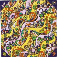 Furoshiki japonés 50 cm Art Brut Meandering Pattern Navy Blue