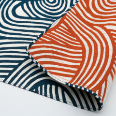 Furoshiki japonés reversible 48 cm ISA MONYO Knot Azul & Naranja