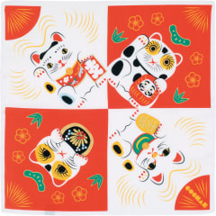 Furoshiki japonés 48 cm COCHAE Maneki-neko Rojo