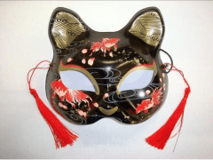 Máscara tradicional japonesa: NEKOMEN – KINGYO KURO
