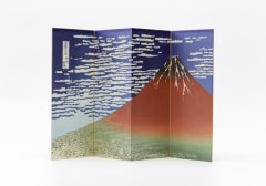 Biombo japonés glittering de lujo: El Fuji Rojo – Hokusai