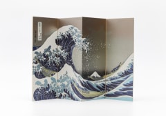 Biombo japonés glittering de lujo: La Gran Ola de Kanagawa – Hokusai