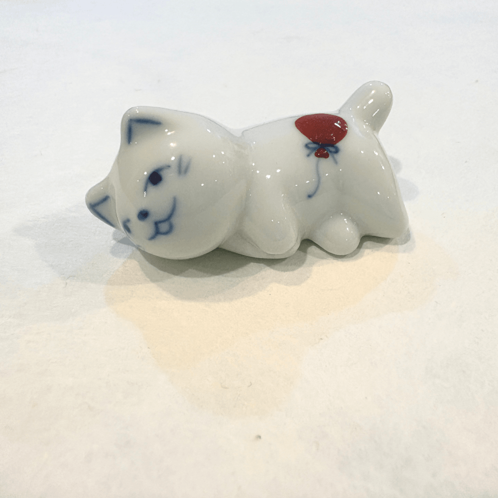 Gatito de cerámica artesanal japonesa de Seto (w)1