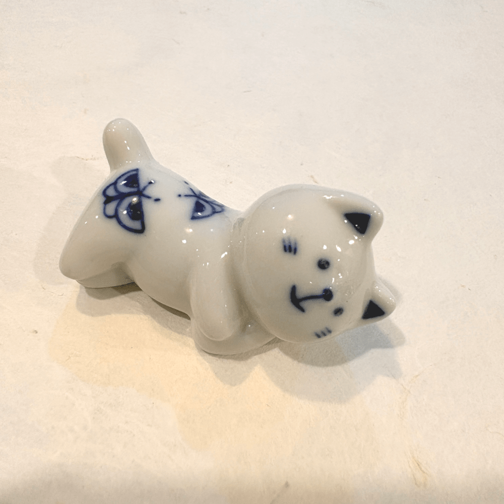 Gatito de cerámica artesanal japonesa de Seto (w)17